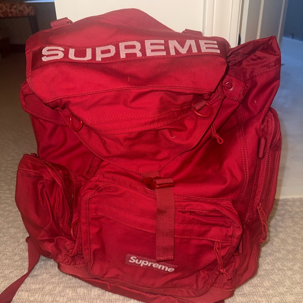 Supreme Bold Red Backpack for Men